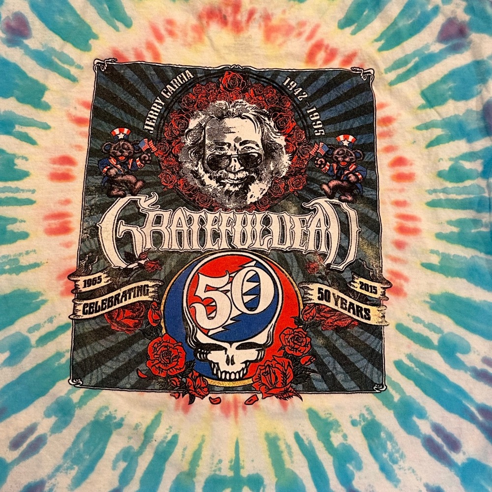 Grateful Dead Fare Thee Well 50th Anniversary 2015 Tour Tie Dye T-Shirt Mens XL - Picture 4 of 7